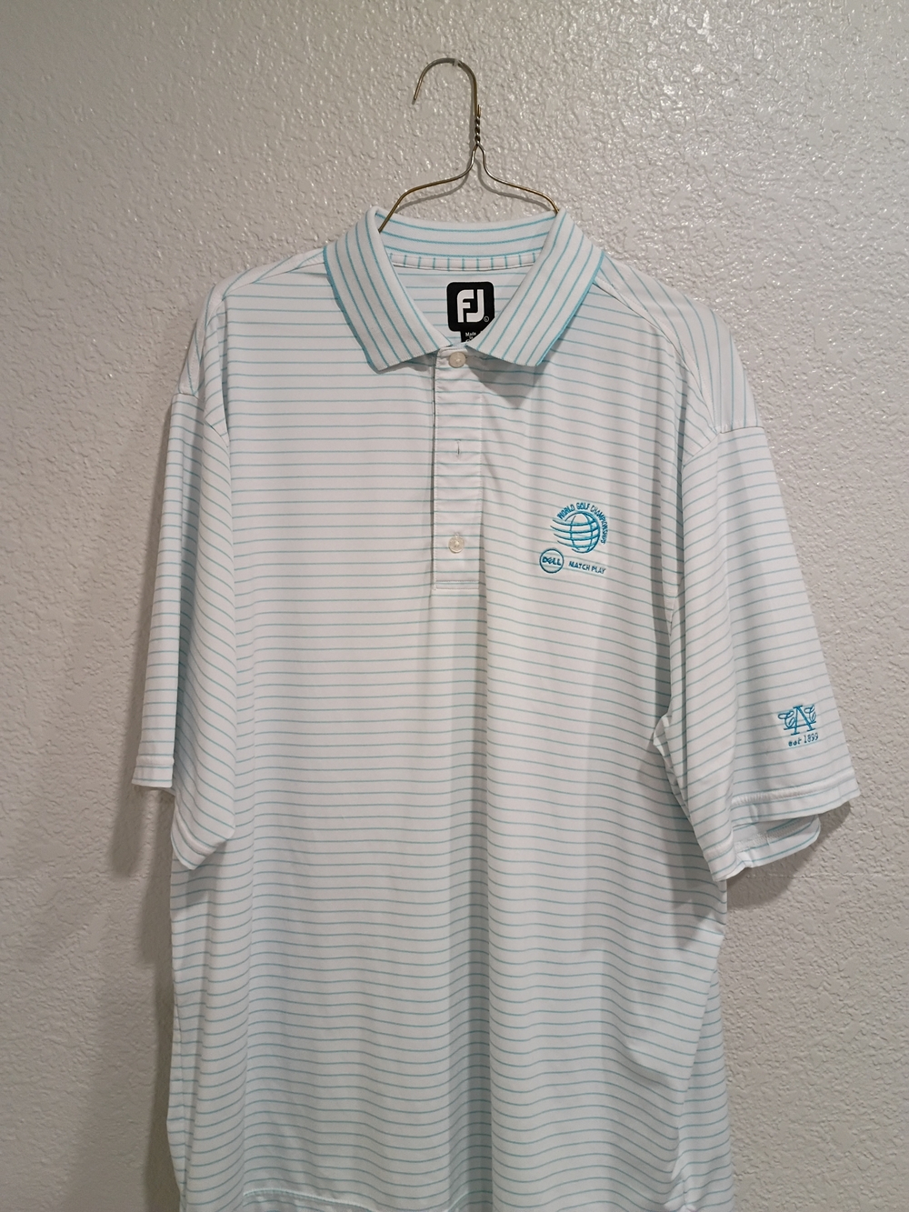 FootJoy Men’s Light Blue Striped Golf Polo